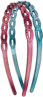 

Maayra Girls's Transparent Pack of 2 Hair Band(Pink)