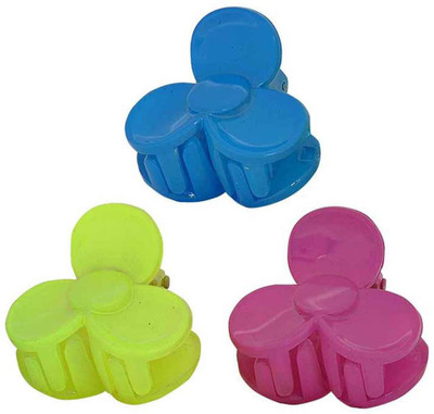 

Maayra Women's Flower shape Pack of 3 Hair Claw(Blue)