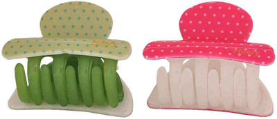 

Maayra Women's Designer Pack of 2 Hair Claw(Green)