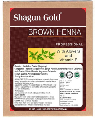

Shagun Gold Natural Brown color 100Gm (Set Of 4) Hair Color(Green)