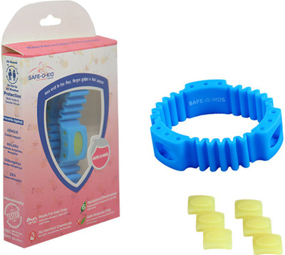 

Safe-O-Kid BLUE TRIPLE POWER Anti-Mosquito Band + 6 FREE Mosquito Patches + 6 Refills, DEET-Free, Reusable, Baby Mosquito Repellent Band