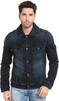 killer full sleeve solid men's denim jacket