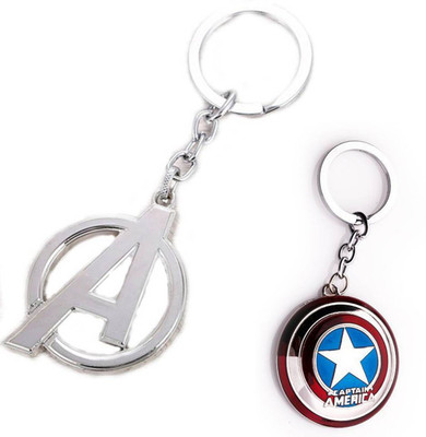 NeoTask Superhero Avenger and Captain America Pack Of 2 Metal Key Chain
