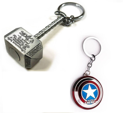 NeoTask Premium Superhero Avenger Captain America And Thor Pack Of 2 Key Chain
