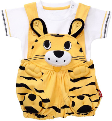 

NammaBaby Dungaree For Boys & Girls Animal Print Cotton(Yellow, Pack of 1