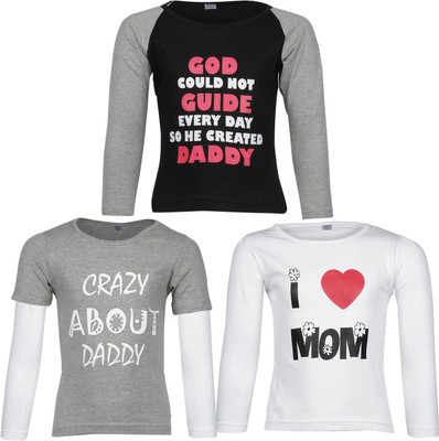 

Gkidz Girls Casual Cotton Top(Multicolor, Pack of 3, Black