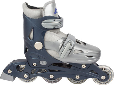 

Jonex Junior Smart Inline skates 646 PVC wheels and adjustable (Size Medium) In-line Skates - Size 3.5-5.5 UK(Multicolor), Black;grey