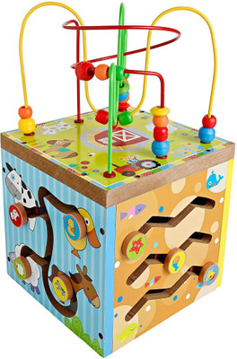 

ShopMeFast 5 in 1 Wooden Learning Activity Center Toy for kids(Multicolor)