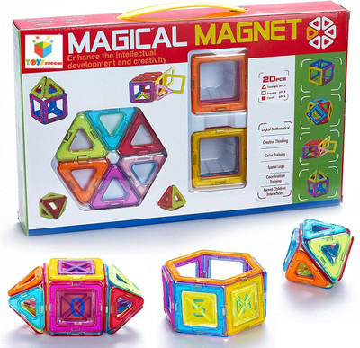 

Toys Bhoomi 20 piece Magical Magnetic Block Stacking Tiles Learning STEM Activity Playset(Multicolor)