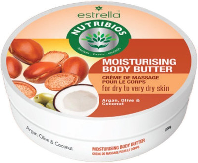 

Estrella Nutribios Moisturising Body Butter Cream Argan, Olive & Coconut Oil for Men & Women Dry to Very Dry Skin ( 24hr )- 200 g(200 g)