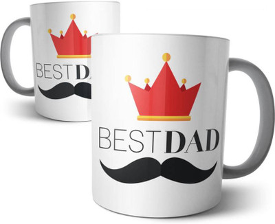 

ME&YOU Gifts On Father's Day For father; Best Dad (IDuplicate37) Printed Ceramic Mug(325 ml), Multicolor