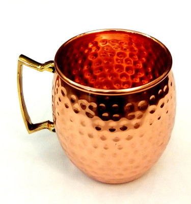 

Akanksha Arts Copper Self Design Copper Mug(415 ml), Gold