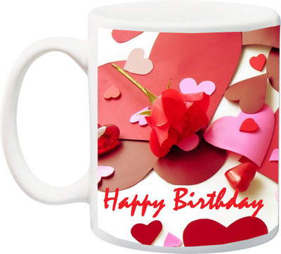 

Stylotrendz Happy Birthday Red Heart Beautiful print Ceramic Mug(325 ml), White
