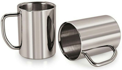 

Jagani JaganiMugSobarB2 Stainless Steel Mug(225 ml, Pack of 2), Silver