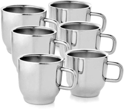 

Jagani JaganiCupDeluxe6 Stainless Steel Mug(120 ml, Pack of 6), Silver