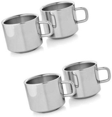 

Jagani JaganiCupTea4 Stainless Steel Mug(120 ml, Pack of 4), Silver