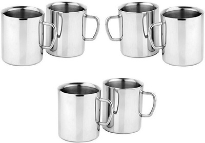 

Jagani JaganiMugSobarS6 Stainless Steel Mug(165 ml, Pack of 6), Silver