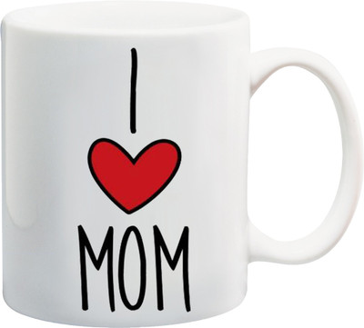 

ME&YOU Gift for Mother Mum On Mother's Day Anniversary Birthday; I Love Mom (IDuplicate07) Printed Ceramic Mug(325 ml), Multicolor