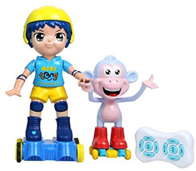 

HALO NATION Dancing Boy With Monkey - Remote Control Dance Moves - Shake with Light & Sound(Blue)
