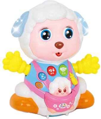 

VShine Happy Talking Sheep Lamb Bump and Go Music and Lights Learning Toys for Baby Kids(Multicolor)