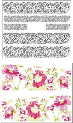 

Jenna Manicure Water Transfer Nail Art Decals Stickers- Sapphire Series NR-1273(White)