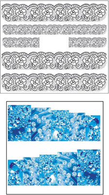 

Jenna Manicure Water Transfer Nail Art Decals Stickers- Sapphire Series NR-1269(White)