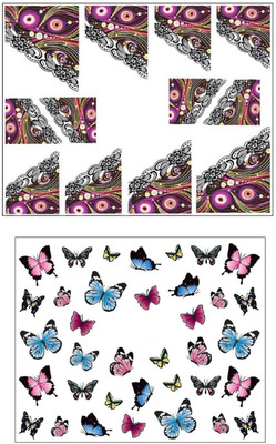 

Jenna Manicure Water Transfer Nail Art Decals Stickers- Sapphire Series NR-1205(White)