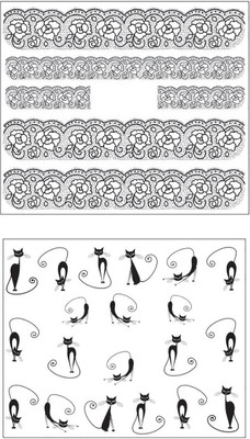 

Jenna Manicure Water Transfer Nail Art Decals Stickers- Sapphire Series NR-1130(White)