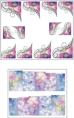Jenna Manicure Water Transfer Nail Art Decals Stickers- Sapphire Series NR-1218(White)