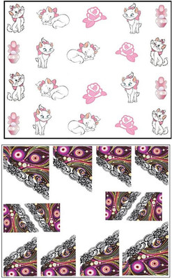 

Jenna Manicure Water Transfer Nail Art Decals Stickers- Sapphire Series NR-1336(White)