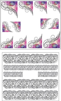 

Jenna Manicure Water Transfer Nail Art Decals Stickers- Sapphire Series NR-1320(White)