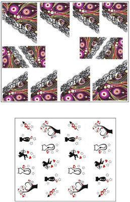 Jenna Manicure Water Transfer Nail Art Decals Stickers- Sapphire Series NR-1191(White)