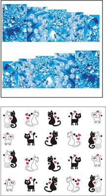 

Jenna Manicure Water Transfer Nail Art Decals Stickers- Sapphire Series NR-1002(White)
