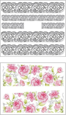 

Jenna Manicure Water Transfer Nail Art Decals Stickers- Sapphire Series NR-1125(White)