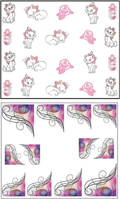 

Jenna Manicure Water Transfer Nail Art Decals Stickers- Sapphire Series NR-1337(White)