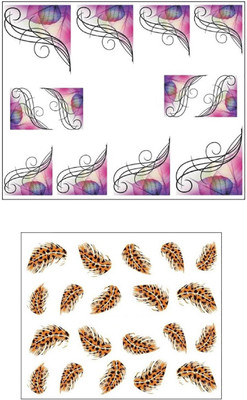 

Jenna Manicure Water Transfer Nail Art Decals Stickers- Sapphire Series NR-1217(White)