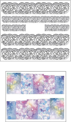 

Jenna Manicure Water Transfer Nail Art Decals Stickers- Sapphire Series NR-1123(White)