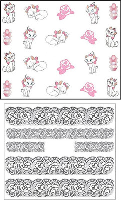 

Jenna Manicure Water Transfer Nail Art Decals Stickers- Sapphire Series NR-1332(White)