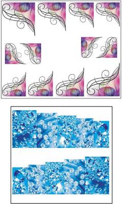 

Jenna Manicure Water Transfer Nail Art Decals Stickers- Sapphire Series NR-1314(White)