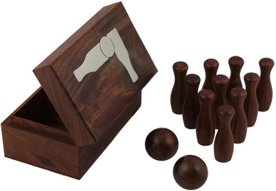 

Craft Art India Miniature Bowling Pins Wooden(Brown)