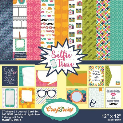 

Craftreat Desginer Desgin 12*12 Craft paper(Set of 4, Multicolor)