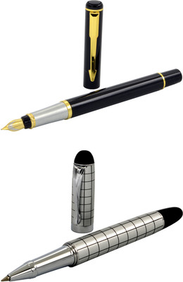 

Talesara Black Line Royal Collection Luxury 2 Pcs. Gift Set Roller Ball Pen and Fountain Pen(Pack of 2)