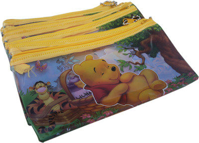 

Asera Winnie the Pooh Cartoon Art Plastic Pencil Boxes(Set of 24, Yellow)