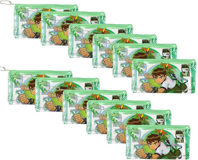 

Asera Ben Cartoon Art Plastic Pencil Boxes(Set of 24, Green)