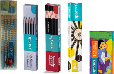 

Apsara APSARA EZ GRIP PENCIL + APSARA PLATINUM PENCIL + APSARA GOLD PENCIL + APSARA BEAUTY PENCIL + APSARA 12 WAX CRAYONS Pencil(Set of 5, Multicolor)