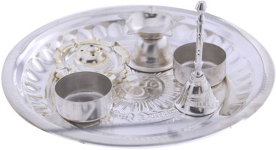 JPearls Special Instant Puja Thali Silver Plated Pooja & Thali Set(6 Pieces, Silver) available at flipkart for Rs.899