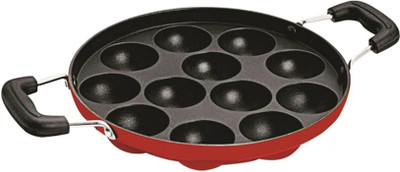

trishna Non-Stick 12 Kuli Appam Patra Paniyarakkal(Aluminium, Non-stick), Black