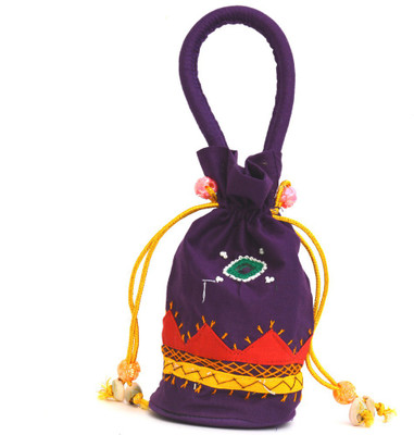 

Art Godaam Hand made applique potli Potli(Purple)