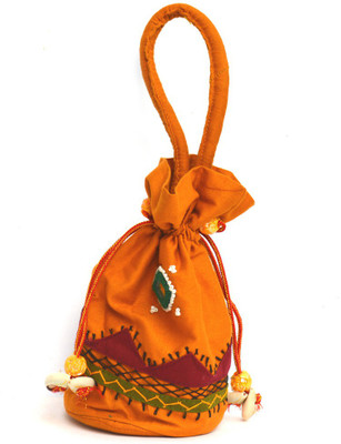 

Art Godaam Hand made applique potli Potli(Yellow)
