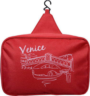 Ruff Travel Cosmetic Makeup Toiletry Case Wash Organizer Storage Pouch Hanging Bag Potli(Red)